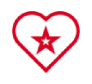 Heart with start vector icon