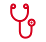 Stethoscope red vector icon