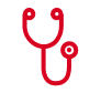 Stethoscope red vector icon Stethoscope red vector icon